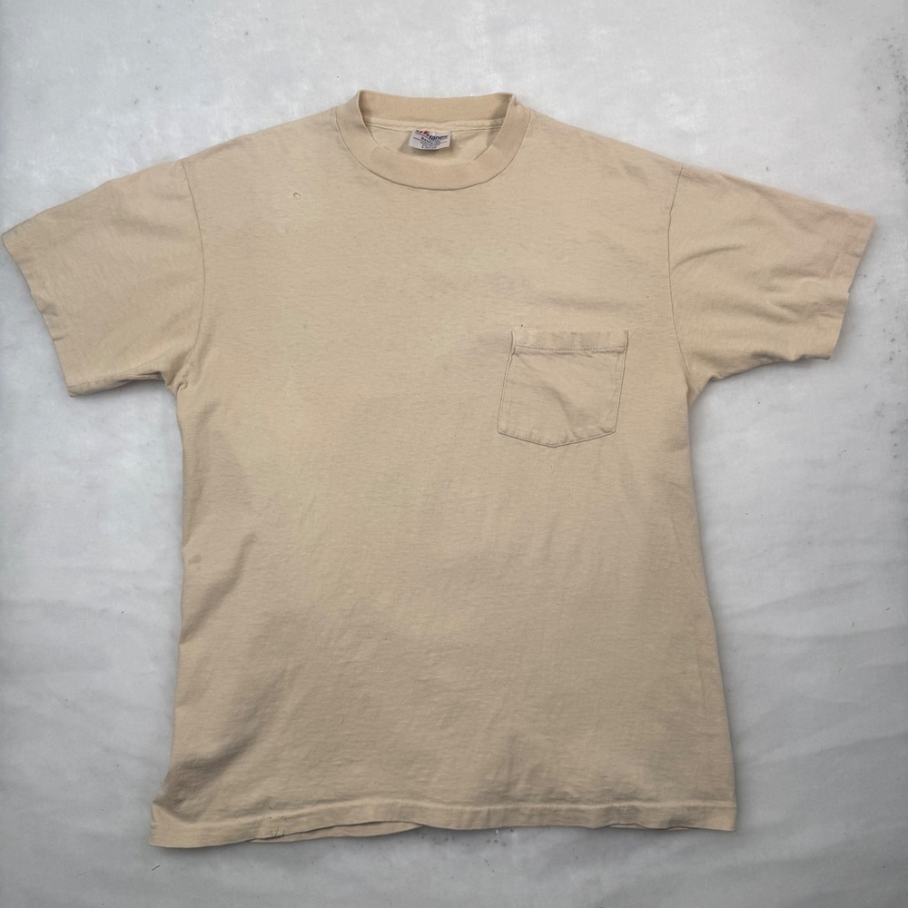 Vintage 1983 Hanes Beefy-T Externs On Rotation Pocket Tee USA Single Stitch L